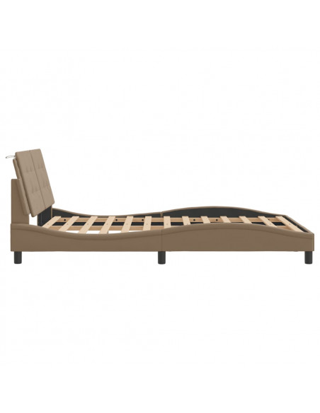 Giroletto con Luci LED Cappuccino 140x190 cm in Similpelle