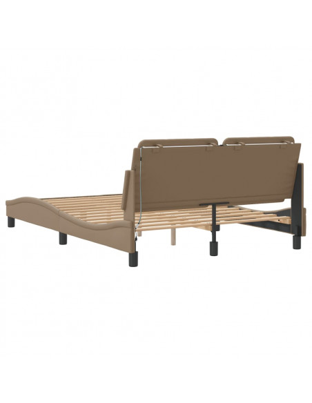 Giroletto con Luci LED Cappuccino 140x190 cm in Similpelle