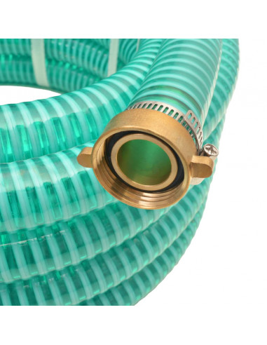 Tubo di Aspirazione con Connettori in Ottone 7 m 25 mm Verde