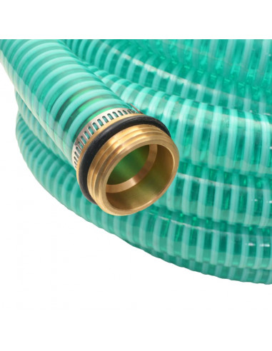 Tubo di Aspirazione con Connettori in Ottone 7 m 25 mm Verde