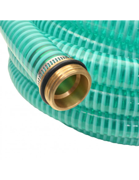 Tubo di Aspirazione con Connettori in Ottone 7 m 25 mm Verde