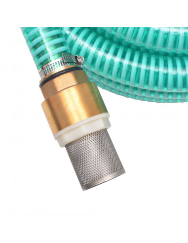 Tubo di Aspirazione con Connettori in Ottone 7 m 25 mm Verde