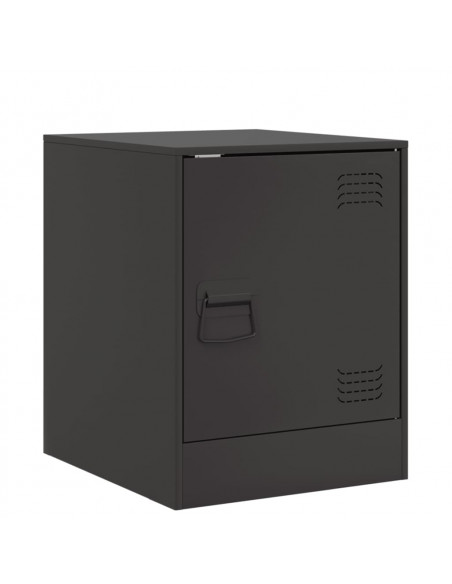 Comodini 2 pz Neri 34,5x39x44 cm in Acciaio
