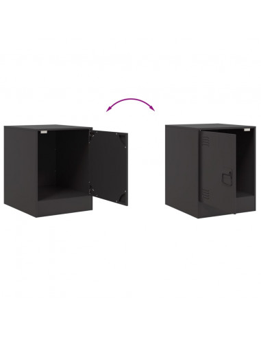 Comodini 2 pz Neri 34,5x39x44 cm in Acciaio