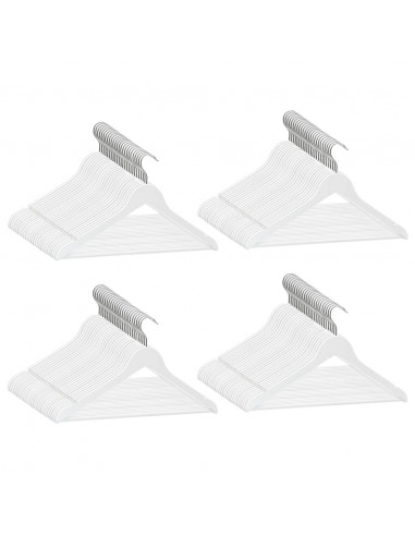 Set Appendiabiti 100 pz Antiscivolo Bianchi in Legno Massello
