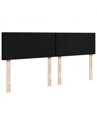 Giroletto a Molle con Materasso Nero 160x200 cm in Tessuto