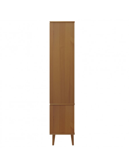 Vetrina MOLDE Marrone 90x35x175 cm in Legno Massello di Pino