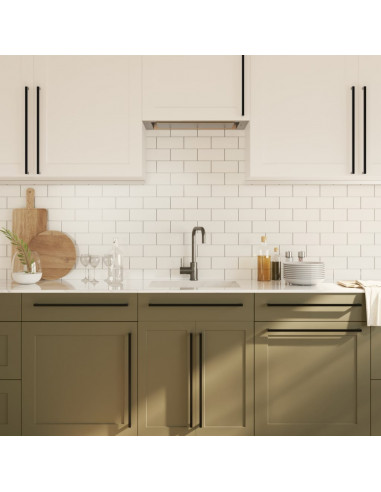 Maniglie per Mobili 10 pz Nere 480 mm in Acciaio Inox