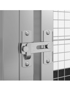 Voliera con Estensione Argento 1139x307x212 cm in Acciaio