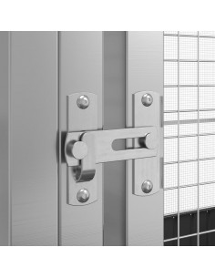 Voliera con Estensione Argento 932x307x212 cm in Acciaio