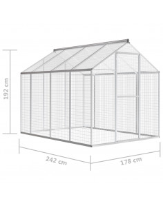 Voliera da Giardino in Alluminio 178x242x192 cm