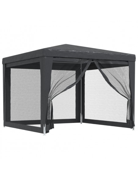 Tenda per Feste con 4 Pareti in Rete Antracite 3x3 m in HDPE