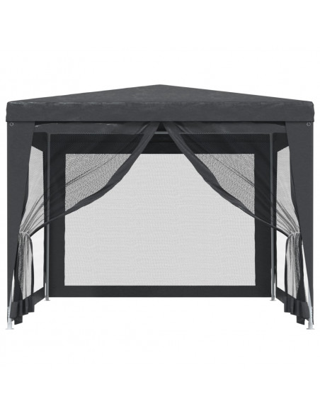 Tenda per Feste con 4 Pareti in Rete Antracite 3x3 m in HDPE