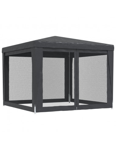 Tenda per Feste con 4 Pareti in Rete Antracite 3x3 m in HDPE