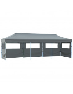 Tenda Pieghevole Pop-Up con 5 Pareti Laterali 3x9 m Antracite 2