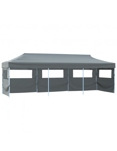 Tenda Pieghevole Pop-Up con 5 Pareti Laterali 3x9 m Antracite