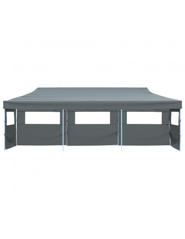 Tenda Pieghevole Pop-Up con 5 Pareti Laterali 3x9 m Antracite