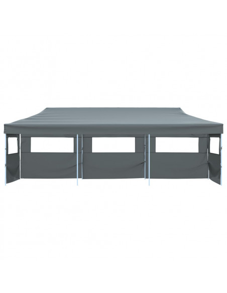 Tenda Pieghevole Pop-Up con 5 Pareti Laterali 3x9 m Antracite