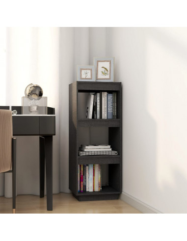 Libreria/Divisorio Grigio 40x35x103cm in Legno Massello di Pino