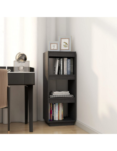 Libreria/Divisorio Grigio 40x35x103cm in Legno Massello di Pino