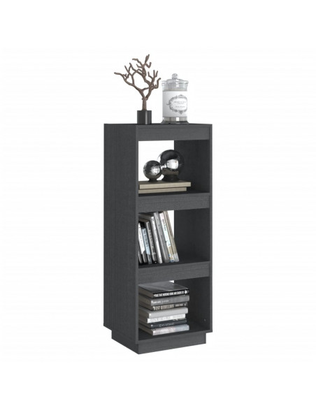 Libreria/Divisorio Grigio 40x35x103cm in Legno Massello di Pino