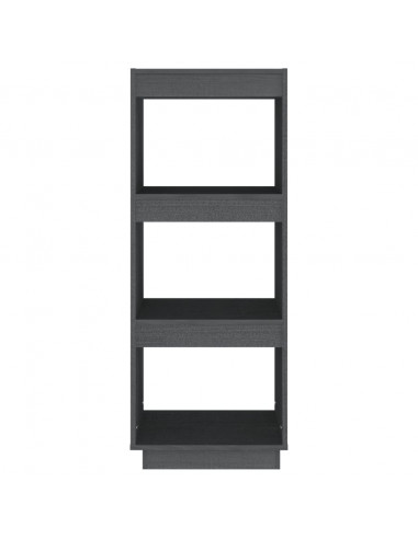 Libreria/Divisorio Grigio 40x35x103cm in Legno Massello di Pino