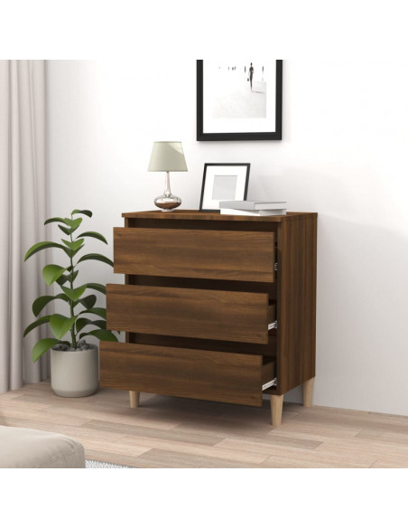 Credenza Rovere Marrone 60x35x69 cm in Legno Multistrato