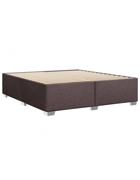 Giroletto a Molle con Materasso Marrone Scuro 180x200cm Tessuto