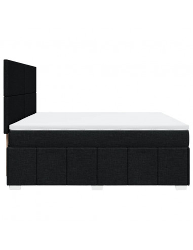 Giroletto a Molle con Materasso Nero 180x200 cm in Tessuto