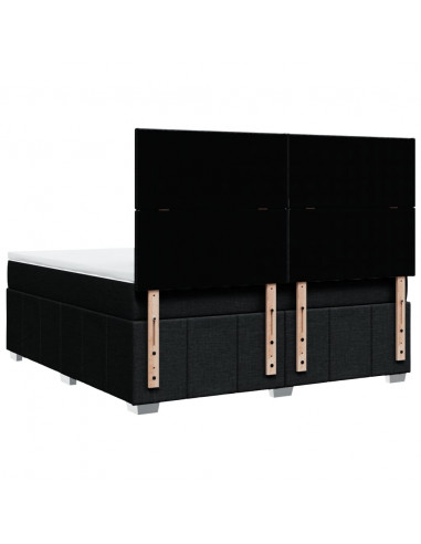 Giroletto a Molle con Materasso Nero 180x200 cm in Tessuto