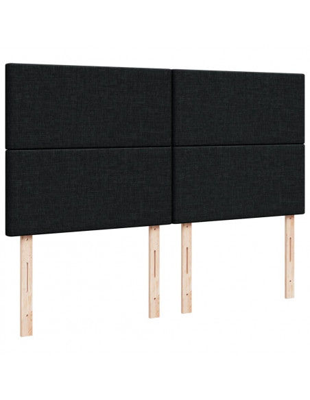 Giroletto a Molle con Materasso Nero 180x200 cm in Tessuto