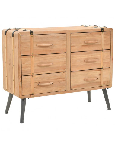 Cassettiera in Legno Massello di Abete 91x35x73 cm