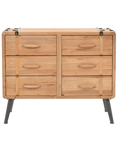 Cassettiera in Legno Massello di Abete 91x35x73 cm