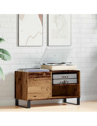 Mobile Porta Dischi Legno Antico 84,5x38x48cm Legno Multistrato