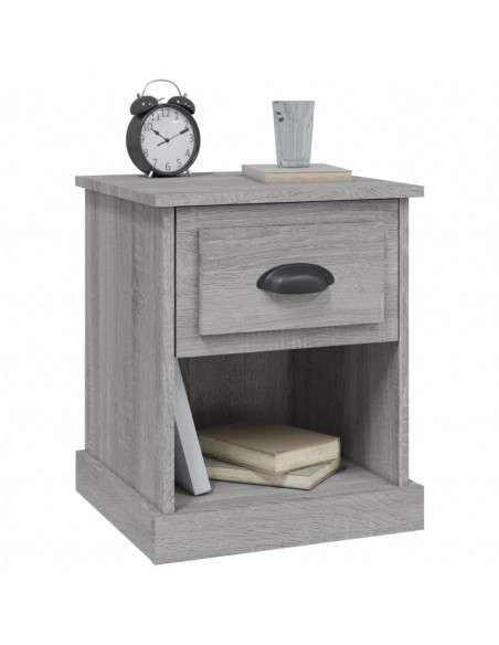 Comodino Grigio Sonoma 39x39x47,5 cm in Legno Multistrato