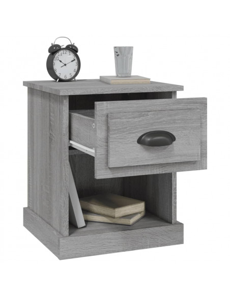 Comodino Grigio Sonoma 39x39x47,5 cm in Legno Multistrato