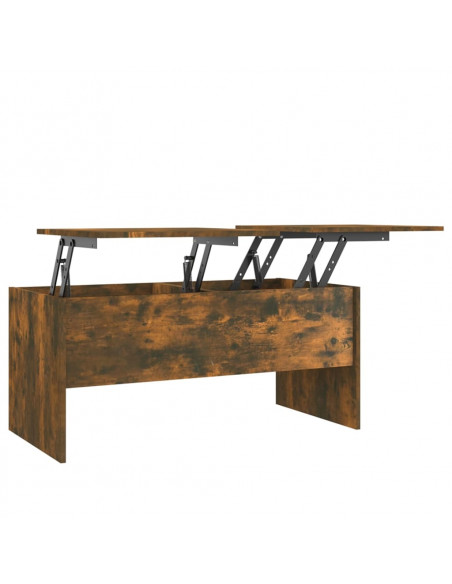 Tavolino Salotto Rovere Fumo 102x50,5x46,5 cm Legno Multistrato