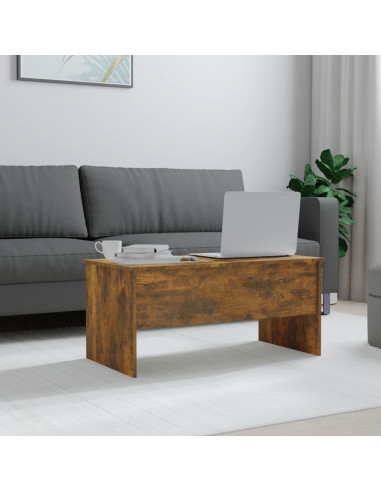Tavolino Salotto Rovere Fumo 102x50,5x46,5 cm Legno Multistrato