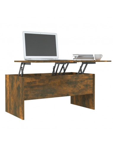 Tavolino Salotto Rovere Fumo 102x50,5x46,5 cm Legno Multistrato
