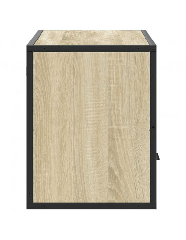 Mobile TV Rovere Sonoma 80x31x39,5 cm Legno Multistrato Metallo