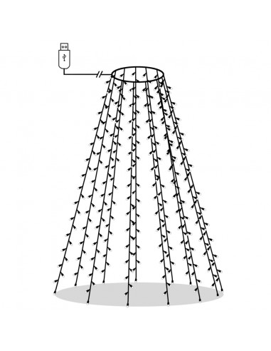 Rete di Luce per Albero di Natale 180 LED Multicolore 180 cm