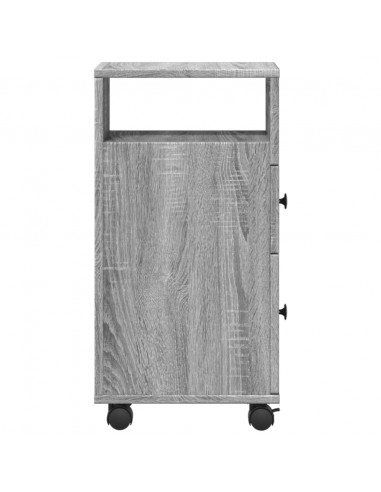 Mobile da Bagno Stretto con Ruote Grigio Sonoma in Truciolato