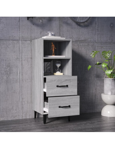 Credenza Grigio Sonoma 34,5x34x90 cm in Legno Multistrato