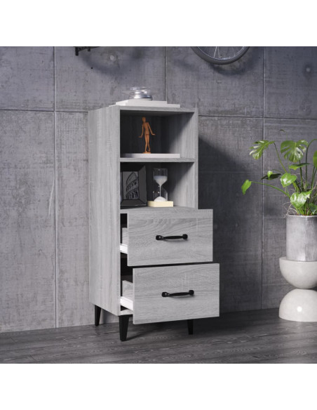 Credenza Grigio Sonoma 34,5x34x90 cm in Legno Multistrato