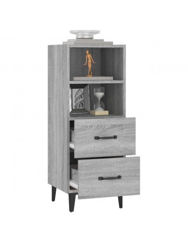 Credenza Grigio Sonoma 34,5x34x90 cm in Legno Multistrato