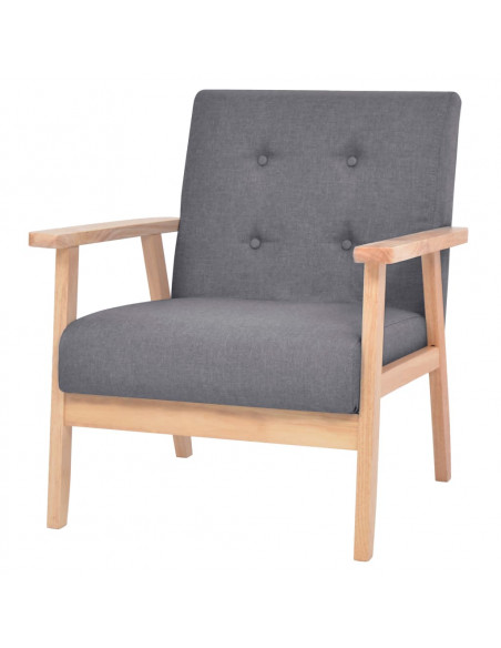 Set di Divani 3 pz in Tessuto Grigio Scuro