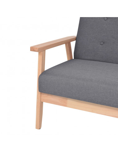 Set di Divani 3 pz in Tessuto Grigio Scuro