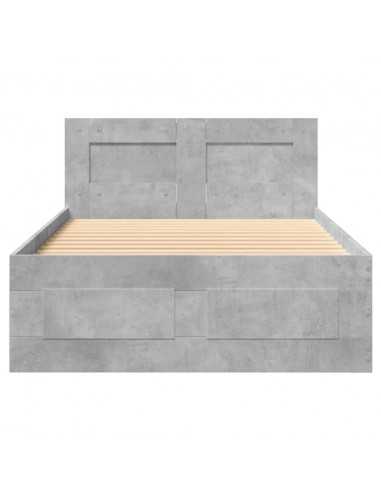 Giroletto e Testiera Grigio Cemento 90x190 cm Legno Multistrato