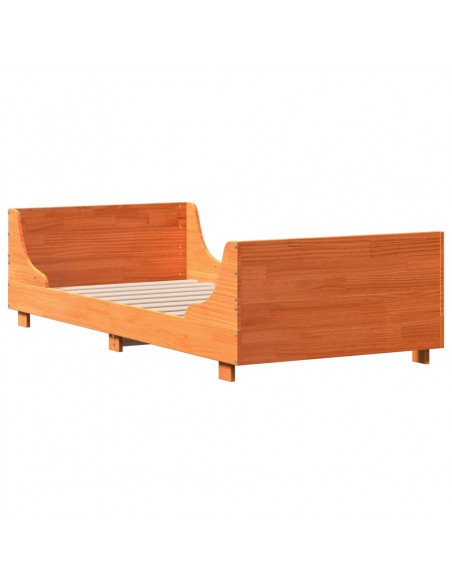 Letto senza Materasso Marrone Cera 100x200 cm in Legno di Pino