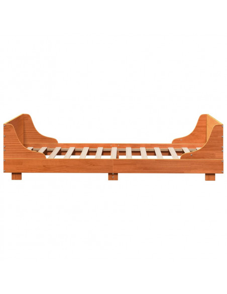 Letto senza Materasso Marrone Cera 100x200 cm in Legno di Pino